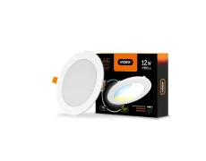 LED світильник з регулюванням колірності, вбудований круглий VIDEX 12W 3000-6200K С3