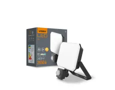 LED прожектор VIDEX F3 30W 5000K з датчиком руху 220V Black (VLE-F3-0305B-S)