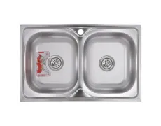 Мийка кухонна Zerix Z8050D-08-180MD Double (micro decor) (ZM0613)