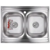 Мийка кухонна Zerix Z8060B-08-180MD Double (micro decor) (ZS0611) Мийка кухонна Zerix Z8060B-08-180MD Double (micro decor) (ZS0611)
