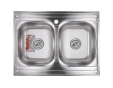 Мийка кухонна Zerix Z8060B-08-180MD Double (micro decor) (ZS0611)