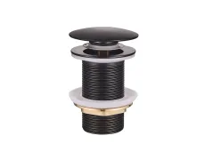 Донний клапан для умивальника Mixxus POP-UP-04 Black 1 1/4'' (кнопка) (Чорний) (MI6140)