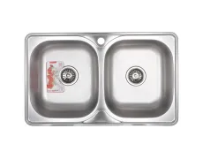 Мийка кухонна Zerix Z7848D-08-180E Double (Satin) (ZS0578)
