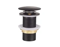 Донний клапан для умивальника Champion POP-UP-02 Black 1 1/4'' (кнопка) (Чорний) (CH0366)