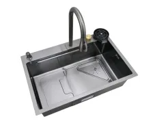 Мийка Mixxus Premium MH7246-SET-01 Nano-Black з вбудованим змішувачем (MX1696)
