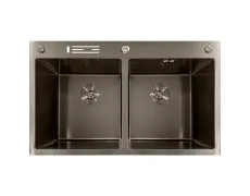 Мийка з нержавіючої сталі MIXXUS MH8350-DK NANO-BLACK (3.0/0.8) колір графіт (MI7053)