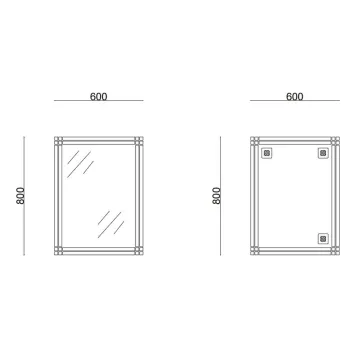 Дзеркало настінне Zerix FONTE MRZ10-60x80-Reverse прямокутне з декором (ZX5640)