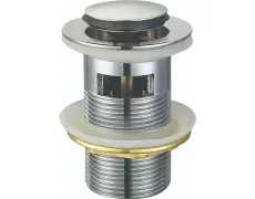 Донний клапан для раковини Koer PW-09-01 1 1/4'' з переливом автоматичний СLICK-СLACK (Колір хром) (KR5796)