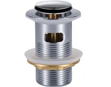 Донний клапан для раковини Zerix BV-05 1 1/4'' з переливом автоматичний СLICK-СLACK (Колір хром) (ZX6022)