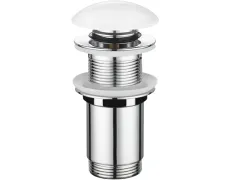 Донний клапан для раковини Koer PW-08-11 1 1/4''  без переливу автоматичний СLICK-СLACK (Біла керам.накл) (KR5788)