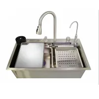 Мийка багатофункціональна Zerix ZH7546-SET-06 Micro Decor SS Color з вбудованим змішувачем з нерж.сталі (ZM5590)