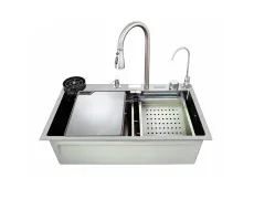 Мийка багатофункціональна Zerix ZH7546-SET-07 Decor SS Color з вбудованим змішувачем з нерж. сталі (ZM5598)