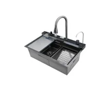 Мийка багатофункціональна Mixxus MH7546-SET-06 Decor Graphite з вбудованим змішувачем з нерж. сталі (MI8464)