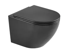 Унітаз підвісний Mixxus Premium Ellipse-0303-R Black 520x365x360mm, система змиву RIMLESS (MP6464)