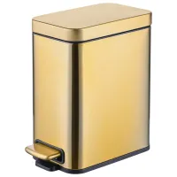 Відро для сміття з плавним закриттям прямокутне Mixxus Premium Quadro-TC0105 Brushed Gold 5 л (колір матове золото) (MI8394) Відро для сміття з плавним закриттям прямокутне Mixxus Premium Quadro-TC0105 Brushed Gold 5 л (колір матове золото) (MI8394)