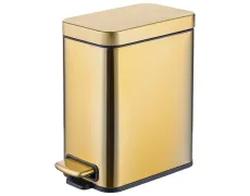 Відро для сміття з плавним закриттям прямокутне Mixxus Premium Quadro-TC0105 Brushed Gold 5 л (колір матове золото) (MI8394)