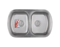 Мийка кухонна HAIBA 80x49 DOUBLE (satin) (HB0652)
