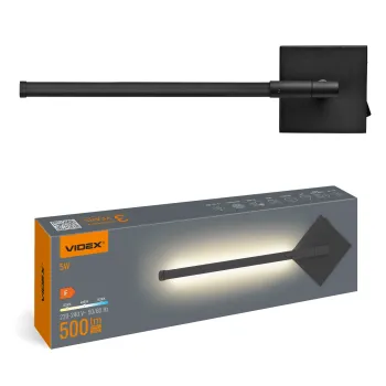 LED світильник настінний VIDEX WL041 5W 3000-4000-6000K Black LED світильник настінний VIDEX WL041 5W 3000-4000-6000K Black