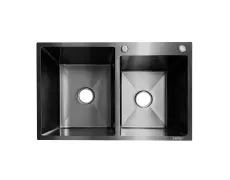 Мийка з нержавіючої сталі ZERIX ZH7850-D DECOR GRAPHITE (3.0/0.8) (колір графіт) (ZX6195)