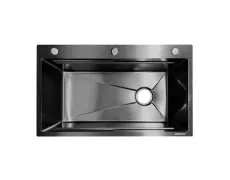 Мийка з нержавіючої сталі КОМПЛЕКТ ZERIX ZH7545-SET-05 MICRO DECOR GRAPHITE (3.0/0.8) (колір графіт) (ZX6199)