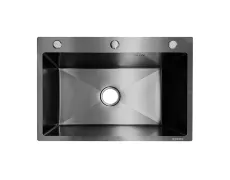 Мийка ZERIX ZH6845 MICRO DECOR GRAPHITE (3.0/0.8) з нержавіючої сталі (колір графіт) (ZX6185)