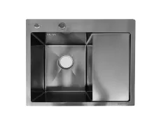 Мийка з нержавіючої сталі ZERIX ZH5850L DECOR GRAPHITE (3.0/0.8) (колір графіт) (ZX6187)
