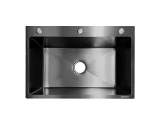 Мийка з нержавіючої сталі ZERIX ZH6045 DECOR GRAPHITE (3.0/0.8) (колір графіт) (ZX6175)