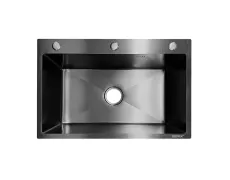 Мийка ZERIX ZH6845 DECOR GRAPHITE (3.0/0.8) з нержавіючої сталі (колір графіт) (ZX6183)