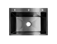 Мийка ZERIX ZH5545 MICRO DECOR GRAPHITE (3.0/0.8) з нержавіючої сталі (колір графіт) (ZX6173)