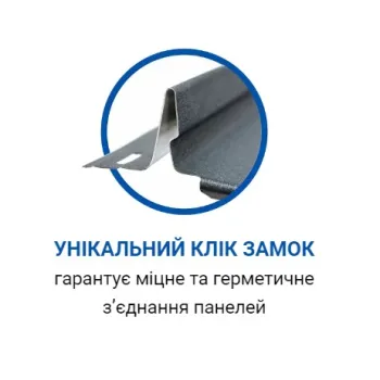 Фальцава покрівля клік фальц ПРЕМІУМ Пряма 540/500