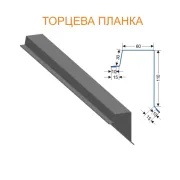 Торцева планка до фальцевої покрівлі 2000 мм