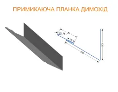 Примикаюча планка димохід до фальцевої покрівлі 2000 мм