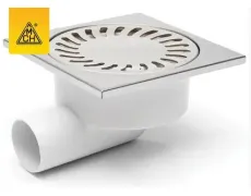 Душовий трап MCH сухий сифон решітка та рамка з неіржавкої сталі 150х150 горизонтальний випуск 326 XN
