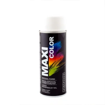 Емаль аерозольна універсальна декоративна Maxi Color RAL 9010 біла матова 400 мл