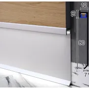 Плінтус тіньовий алюмінієвий LED 80х12х2500|P-115 