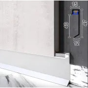 Плінтус тіньовий алюмінієвий LED 40х13,5х2500|P-124