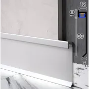 Плінтус тіньовий алюмінієвий LED 60х7,5х2500|P-116