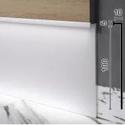Плінтус тіньовий алюмінієвий LED 010х10х2700|P-110