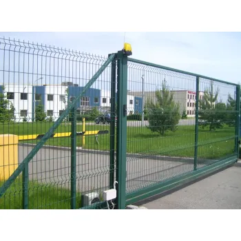 Ворота відкатні Заграда зі зварної 3Д сітки зелений 6005 без автоматики Ворота відкатні Заграда зі зварної 3Д сітки зелений 6005 без автоматики