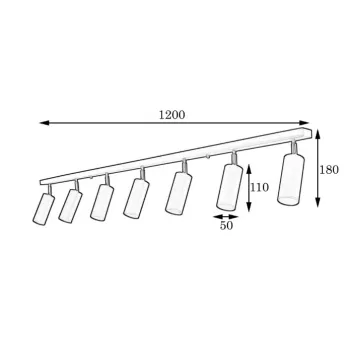 Люстра в стилі лофт MSK Electric Tube спот із поворотним механізмом NL 1105-7