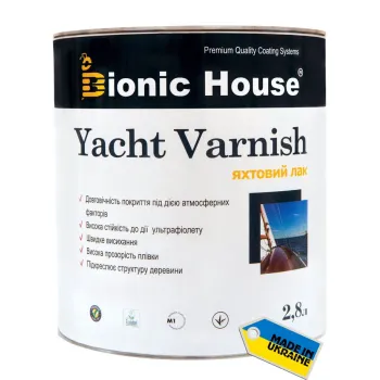Yacht Varnish яхтний алкідно-уретановий лак швидкого висихання для дерев'яниї поверхонь у приміщеннях та ззовні