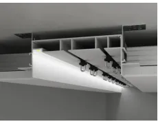 Дворядний карниз прихованого монтажу  з Led підсвіткою , ширина 125мм білий КПМ172/53