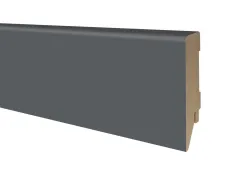 Плінтус МДФ ОМіС прямий 80х16х2400мм Silk matt графіт