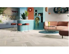 Паркетна дошка Barlinek Ялинка Дуб Cappuccino Grande Herringbone білий