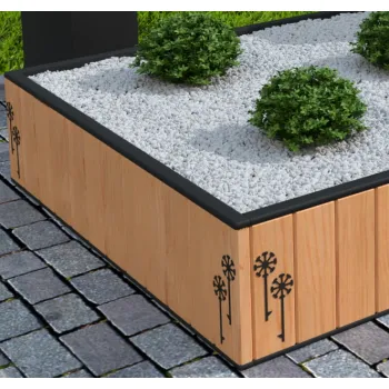 Тепла грядка Модульна 2× Plus, сталь/модрина, 186×120х30 см 