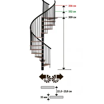 Сходи гвинтові SPIRAL EFFECT серблястий