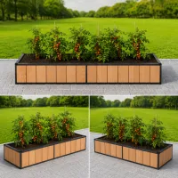 Тепла грядка Модульна h=200 мм, сталь/модрина, 186×70х20 см