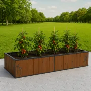Тепла грядка Модульна h=300 мм, сталь/модрина, 186×70х30см
