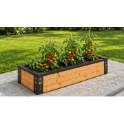 Тепла грядка Одинарна з рамою, сталь/модрина 186×70х30см 