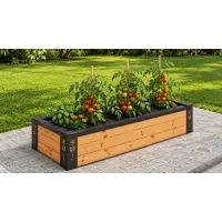 Тепла грядка Одинарна з рамою, сталь/модрина 186×70х30см 